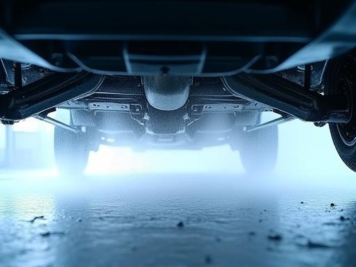 Powerful underbody wash spray cleaning car chassis